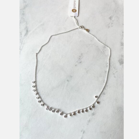 NWT GORJANA Chloe Mini Necklace Silver Plated - Picture 2 of 3